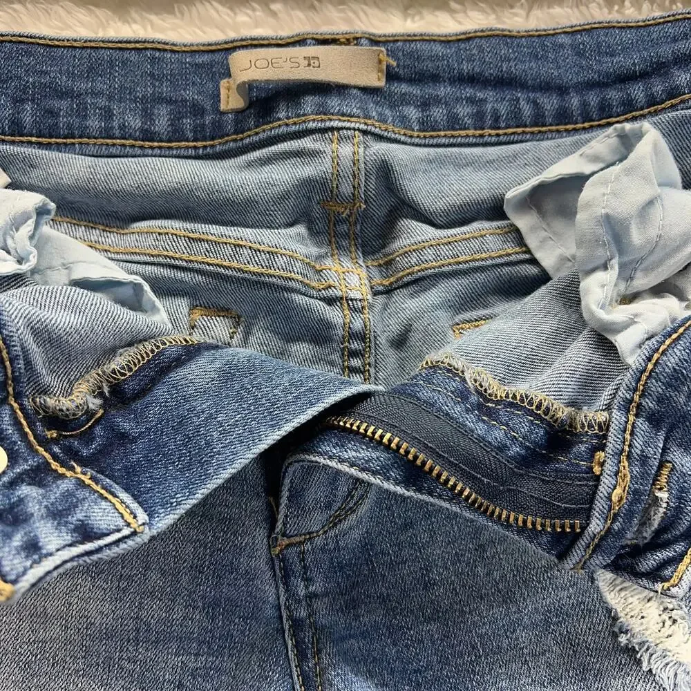 Joe's Jeans Shorts Womens 29 Blue Denim Cutoff Distressed Stretch Mid Rise